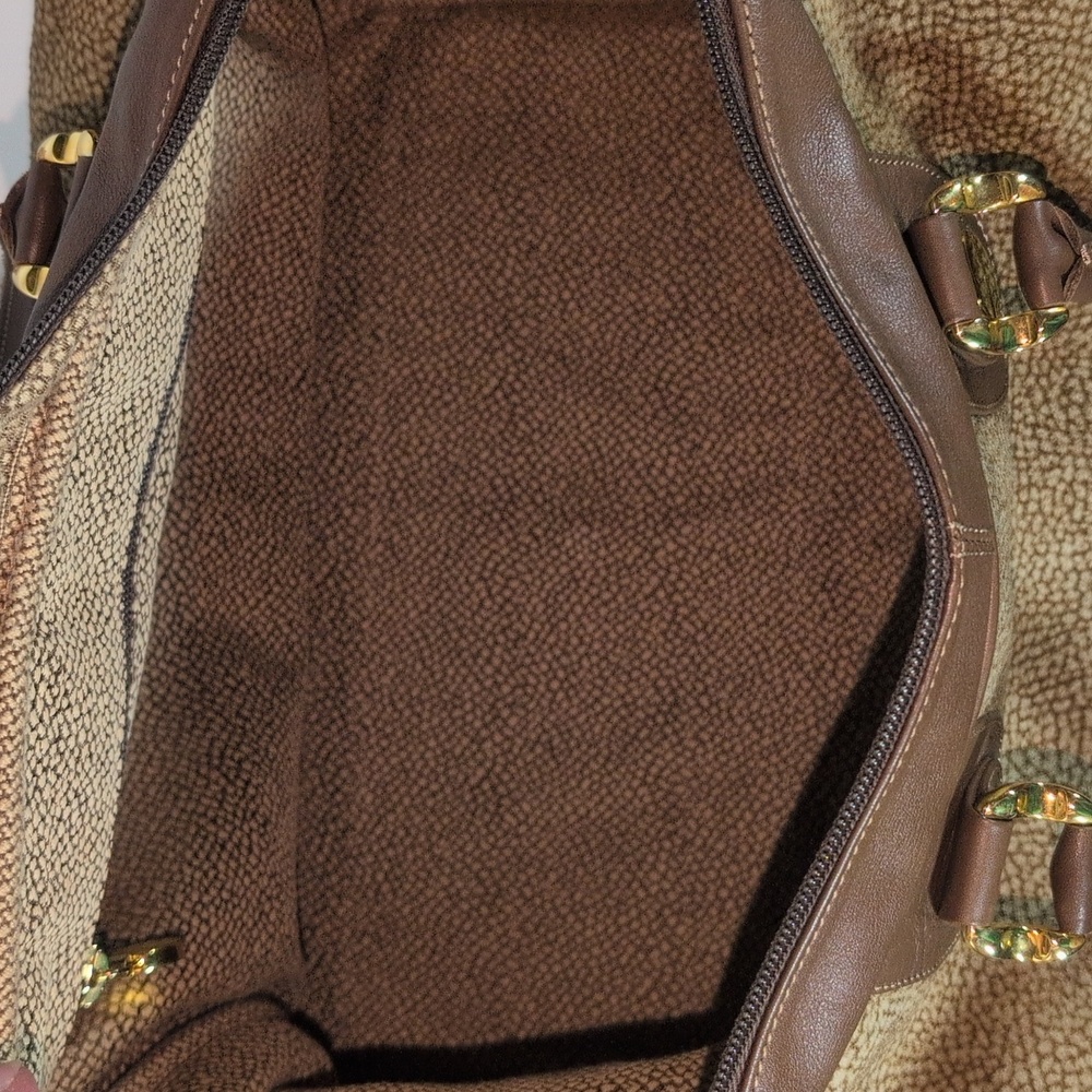 Borbonese Glot Pattern Leather And Suede Handbag - image 8